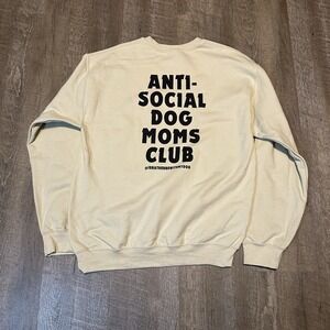 Anti Social Dog‎ Moms Club Crewneck Pullover Tan M Medium Gildan Heavyblend